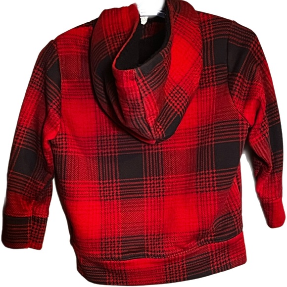 Old Navy Unisex Logo-Graphic Plaid Sherpa-Lined Zip Hoodie for Toddler - Picture 5 of 5